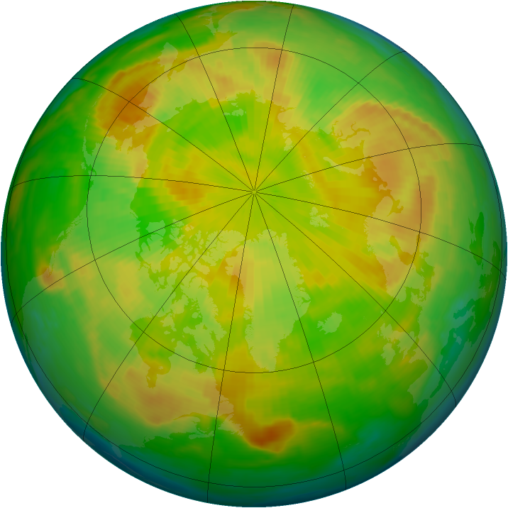 Arctic ozone map for 20 May 1997